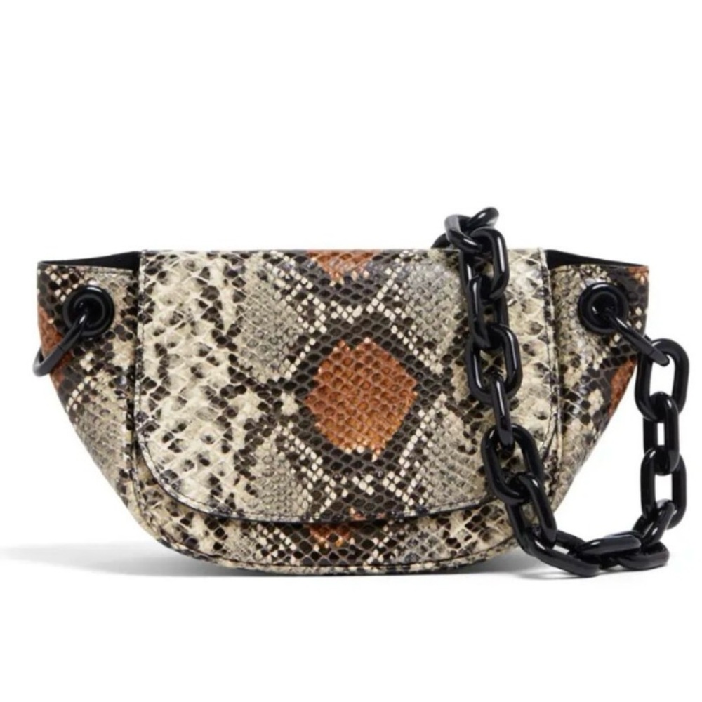 Simon Miller Snake Print Mini Bag with Black Chain